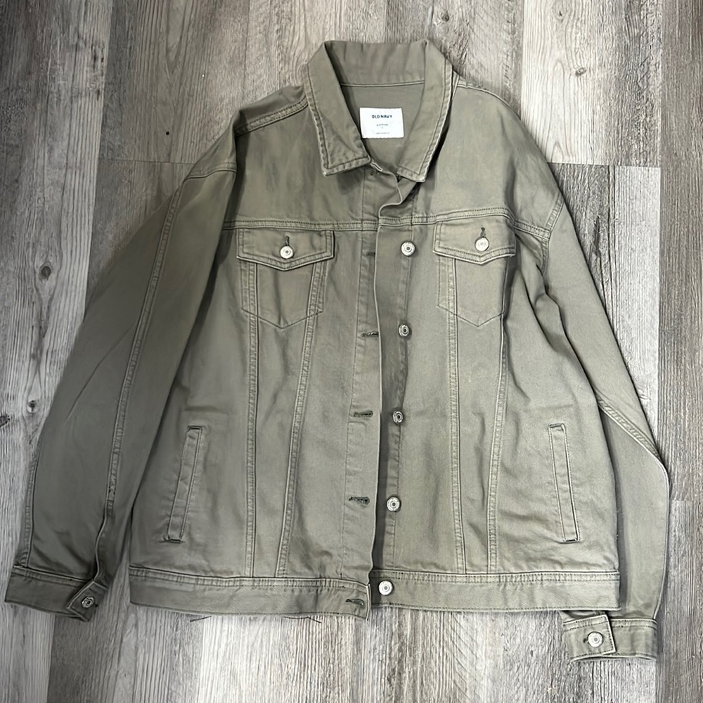 Women’s olive green jean jacket